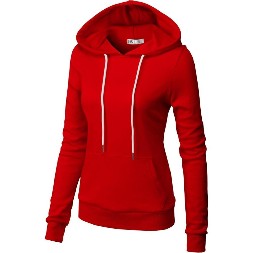 Women's Slim Fit Cotton Polyester Hoodie Pullover Casual Long Sleeve - Picture 3 of 5
